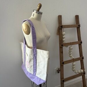 2026! Trader Joe's Limited Edition Lavender Canvas 1pc Large Tote Bag Only